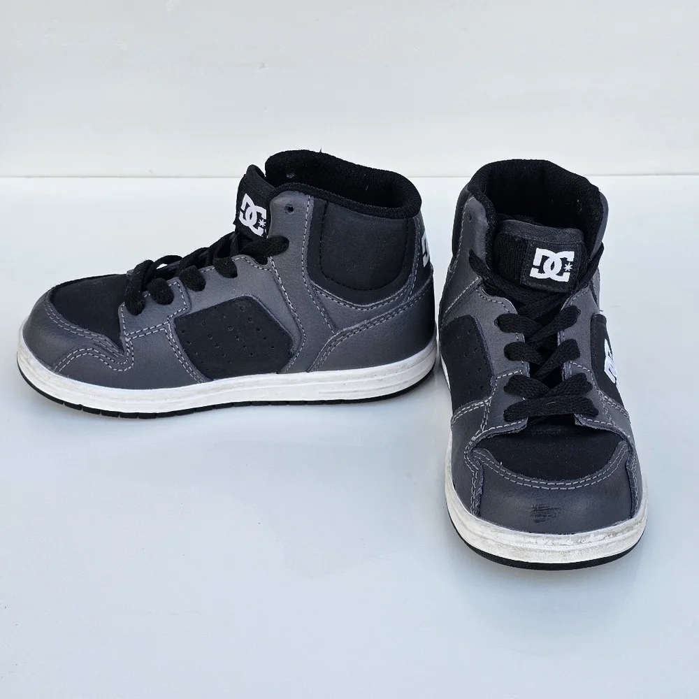 DC Shoes dark gray and black high-top sneakers boys size 9